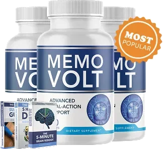 Three MemoVolt™ bottles with bonus guides and most popular badge