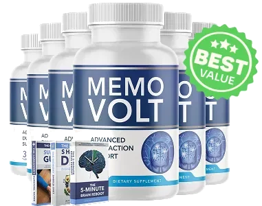 Six MemoVolt™ bottles with bonus guides and best value badge